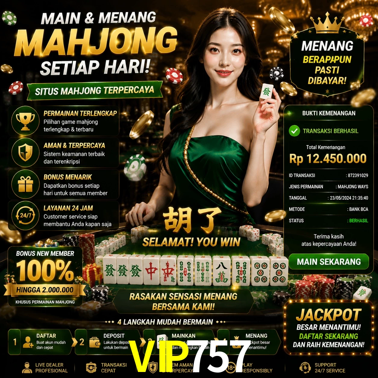Ganhar e sacar na VIP757